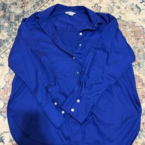 H&M Cobalt Blue Long-Sleeve Button-Down Shirt